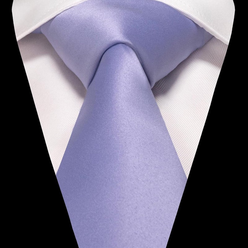 RBOCOTT Solid Color Tie and Pocket Square Hankerchief with Lapel Pin Set for Men - Image 4